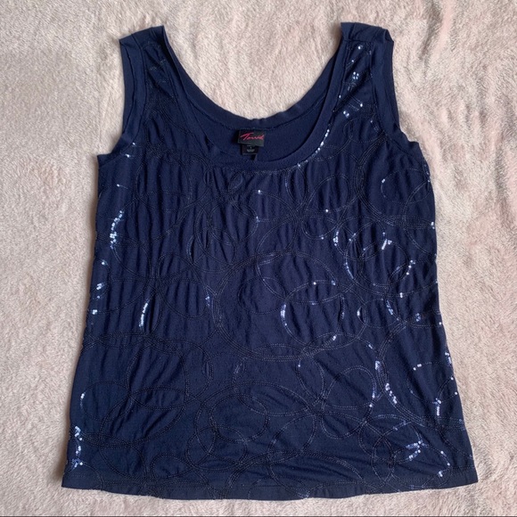 torrid Tops - FINAL MARKDOWN! Torrid Navy Blue Sequin Tank Top